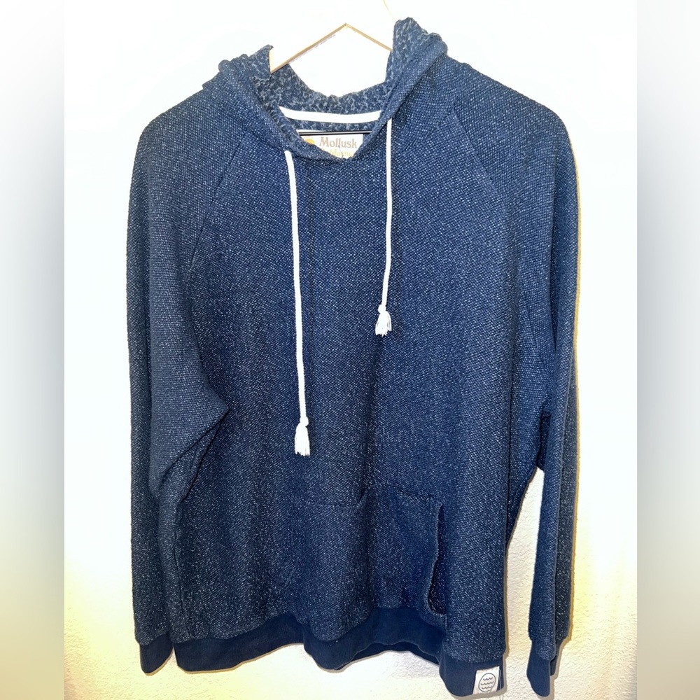 Mollusk Wave Patch Surfwear Hoodie Men’s XL Blue Pullover